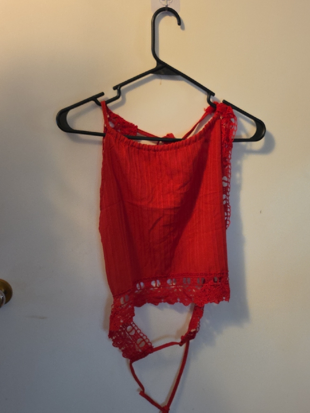 Warehouse Red Lace-Trim Camisole